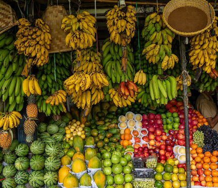 A colourful fruit stall